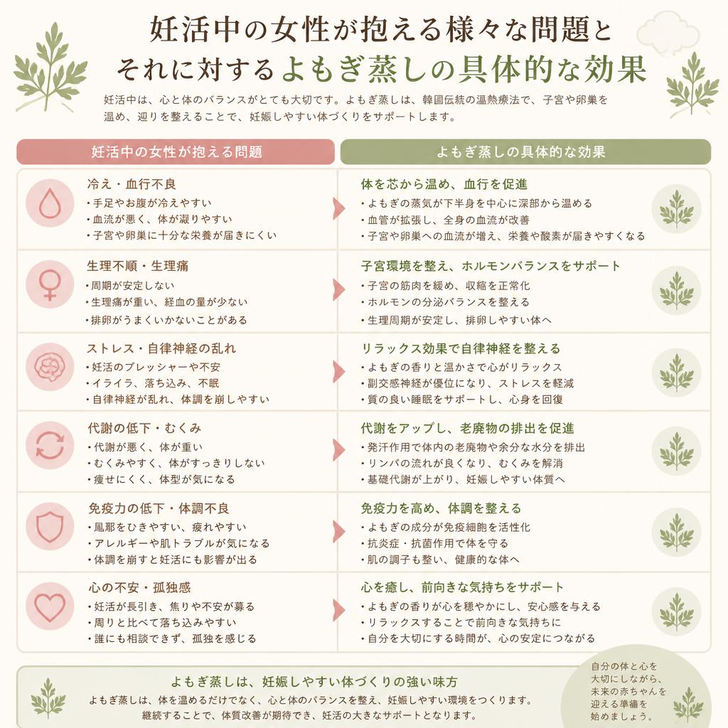 妊活におけるよもぎ蒸しの効果