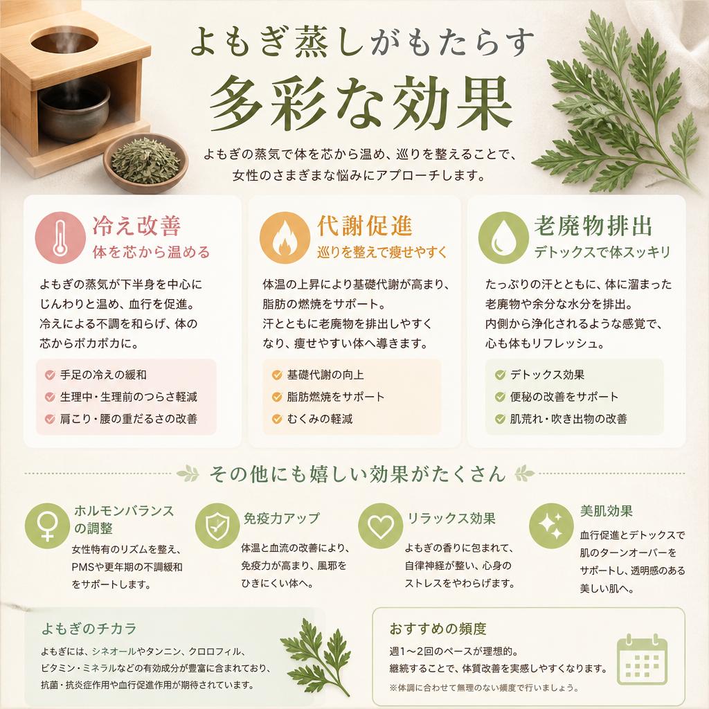 4. よもぎ蒸しの驚くべき効果