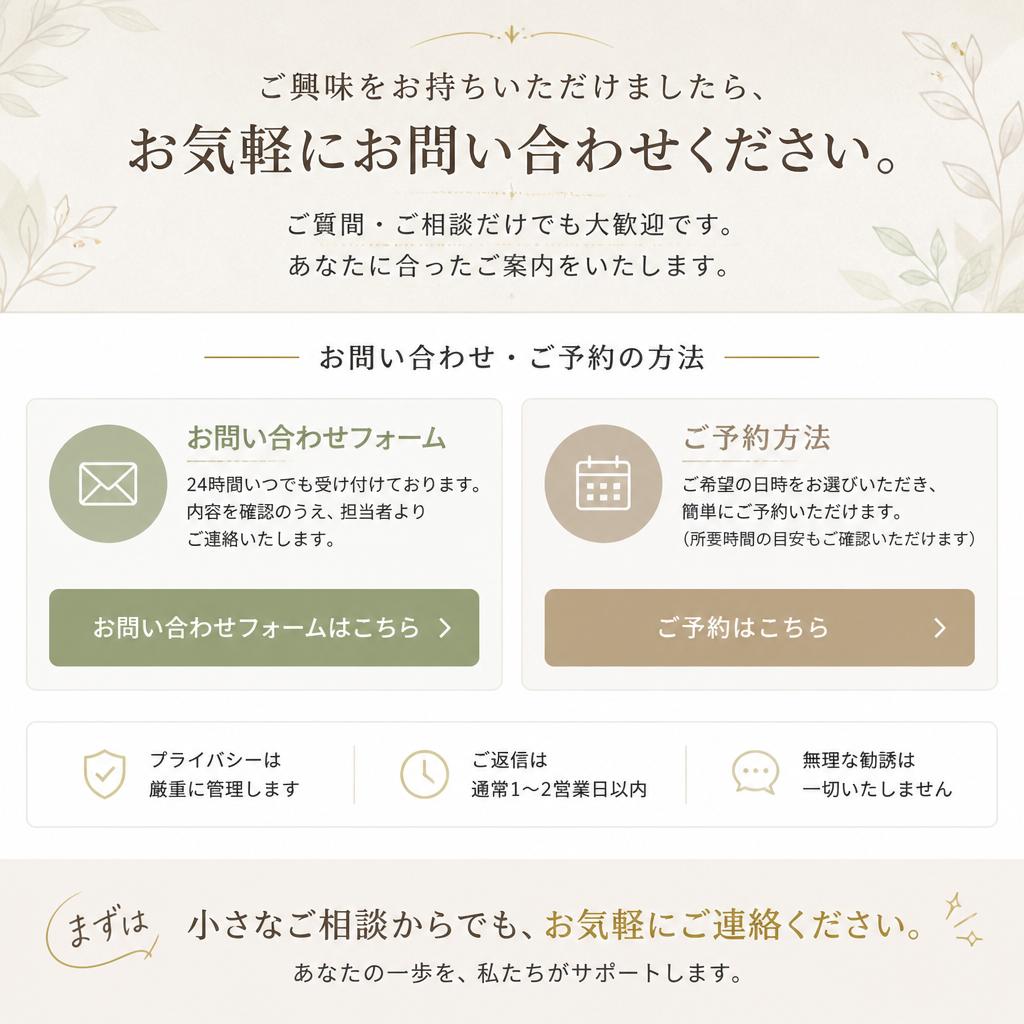 7. お問い合わせ・ご予約へ